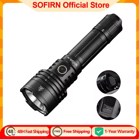 Sofirn C8L 21700 Flashlight Powerful Tactical 3100lm XHP50D HI LED Torch EDC Type C Rechargeable Cam