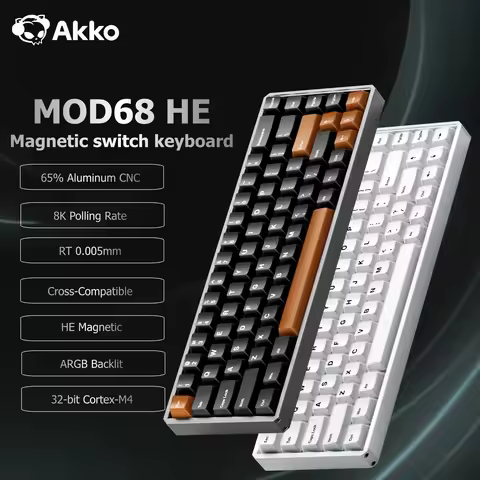 Akko MOD68 HE Keybaord Aluminum CNC 65% Magnetic Switch Rapid Trigger 0.005mm 8K ARGB Gaming Custom 