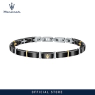 Maserati Jewels 220mm Mens Stainless Steel Ceramic กำไลข้อมือ Black & Gold JM221ATZ03 (Adjustable)