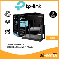 TP-Link ARCHER BE220 BE3600 DUAL-BAND WI-FI 7 ROUTER WITH EASYMESH-COMPATIBLE, TP-LINK HOMESHIELD AN