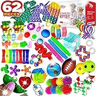 62 Pack Fidget Toys Set, Sensory Party Favors Gifts for Adults Autism Stress Relief Stocking Stuffers Pop It Autistic Bulk Fans Goodie Bags Pinata Fillers Treasure Box Classroom Prizes
