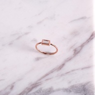 SWAN - RoseGold Ring Baguette Cut#2 แหวนเงินแท้ ฝังเพชรคิวบิคเซอร์โคเนีย cubic zirconia