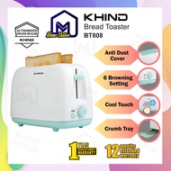 Khind 2 Slices Cool Touch Bread Toaster with Anti-Dust Cover BT-808 / BT808 Pembakar Roti