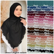 BORONG 20PCS - SHAWL SULAM BUNGA KLASIK HEAVY CHIFFON