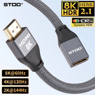 STOD HDMI Extension Cable Male to Female Port Adapter Hdmi to HDMI Extender 8K 60Hz 4K 120Hz 2K 144H