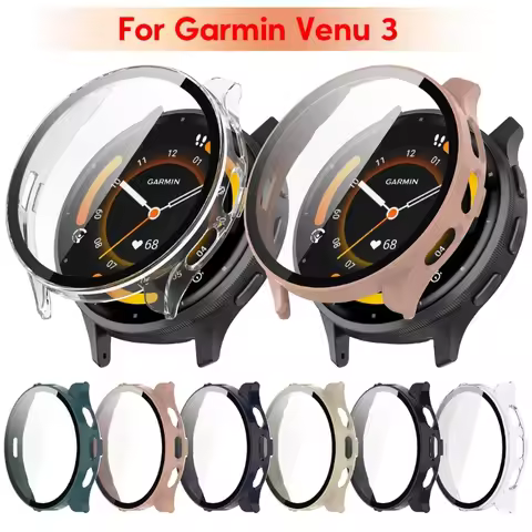 Screen Glass Protector Case For Garmin Venu 3 Venu3 Smartwatch PC Hard Edge Protective Bumper Cover 