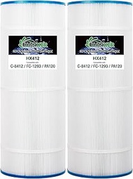 HANXER C-8412 Swimming Pool Filter Replaces for PA120, CX1200RE, C1200, Filbur FC-1293, Pro Clean 125, 817-0125N, Aladdin 22002, SD-00105, Darlly 81202 120 Sq.Ft Filter Cartridge, Pack of 2