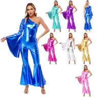 Oyolan Womens 60 70s Disco Costume Hippie Outfits Halloween Carnival Party Hip-hop Dance Costumes Sh