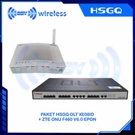 PAKET HSGQ OLT EPON XE08ID (Non SFP) With ZTE ONU F460 V6.0 EPON (ONU Kondisi bekas)