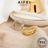 AIFEI JEWELRY 925 Irregular Accessories Adjustable Cincin Women Silver Perempuan Original Korean For Gold 純銀戒指 Sterling Ring Perak R1348