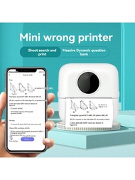1入兒童錯誤印表機創意迷你口袋照片攜帶式熱敏無線印表機禮物