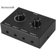 4 Port Audio Switch, 3.5mm Audio Switcher, Stereo AUX Audio Selector, 4 Input 1Output/1Input 4 Outpu
