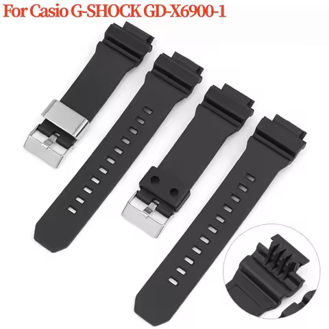 Resin TPU Rubber Watch Strap for Casio G-SHOCK GD-X6900-1 Stainless Steel Buckle Watchband Men Sport