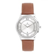 Titan Silver Dial Brown Leather Strap Watch 1775SL01