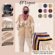 OF VOGUE【M'SIA】Women Comfy Long Pants Trousers Cotton Linen Pants Loose Casual Pants Seluar Panjang Wanita Linen Pants