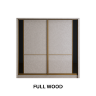 8H Wardrobe Cement Grey 4/5/6/7/8ft X 8ft  Wardrobe Anti-Jump Sliding Door ✅FREE Installation✅