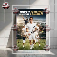 ROGER FEDERER POSTER WITH HIGH QUALITY CRYSTAL GLASS FRAME MODEL 1