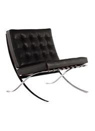 KNOLL VENEZIA BLACK LEATHER BARCELONA RELAX CHAIR