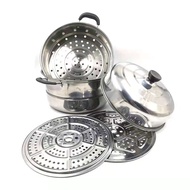 3 LAYER STAINLESS STEEL STEAMER 30cm/28cm &amp; 26cm STEAMER SIOMAI &amp; SIOPAO STAINLESS STEEL STEAMER POT