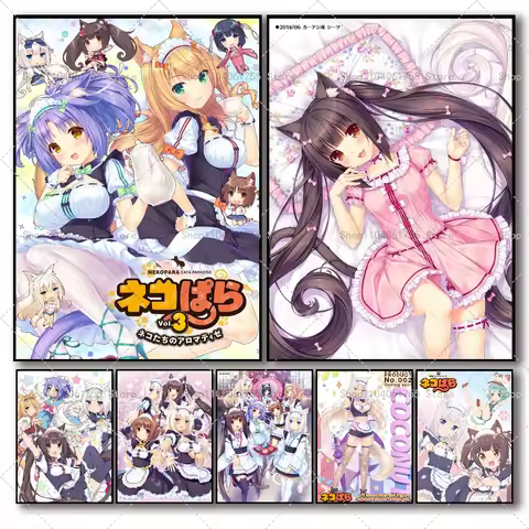 1PC Nekopara Anime Classic Anime Poster Self-adhesive Art Waterproof Paper Sticker Coffee House Bar 