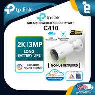 TP-Link 2K/3MP Wire Free Solar Powered CCTV Camera Color Night Vision IP65 No Hub Required Tapo C410