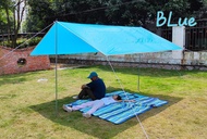 5X3M Awning Kalis Air Khemah Tarp dengan 6 Pasak dan 6 Tali Shade Ultralight Kanopi Taman Sunshade Luar camping Hammock Hujan Terbang Khemah Flysheet