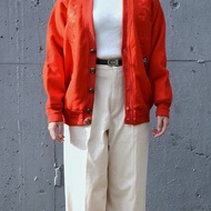Vintage ALL NEW WOOL 羊毛開襟外套 鮮紅