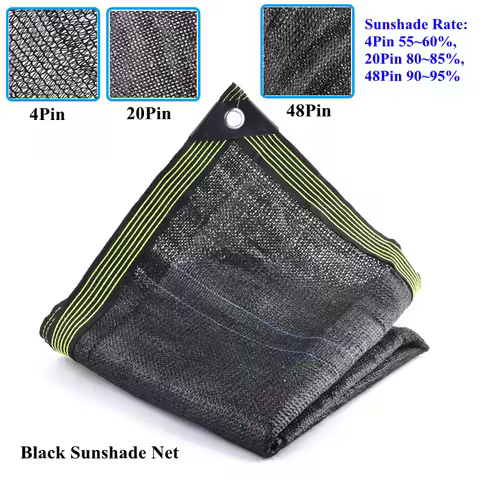 HDPE Black Sunshade Net Shading Rate 55~95% Garden Plant Cooling Courtyard Shading Net Outdoor Swimm
