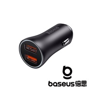 【Baseus 倍思】金點子MAX 2A 60W 雙快充車用充電器 深灰色 公司貨