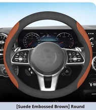 yolandd หุ้มพวงมาลัยรถยนต์สำหรับปอร์เช่ 911 718 Taycan Cayman Macan หนัง Pu พวงมาลัยป้องกันรอยขีดข่ว