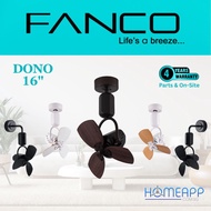 FANCO Dono 16" DC ceiling corner wall fan remote control