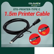 ColourInk OTG Printer Cable Type C / Micro USB To USB Type B Host OTG Adapter Cable for Smartphone