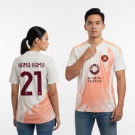 Jersey Asrm Away 2024 2025 Football Shirt Cream Orange Color Custom Screen Printing Name Number Back