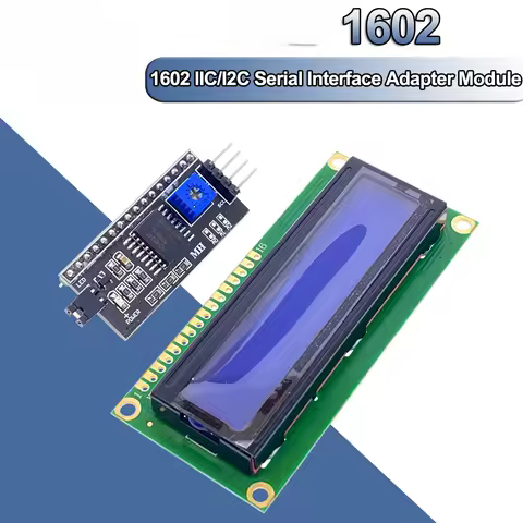1602 16x2 HD44780 for Arduino Character 5V LCD Blue Screen 1602A IIC/I2C Serial PCF8574 Interface Ad