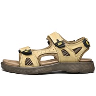 CAT รองเท้าแตะผู้ชาย High-end Mens Sandals รองเท้าแตะหนังผู้ชายกลางแจ้ง Plus Size：EU38-EU46 EU45 กล่