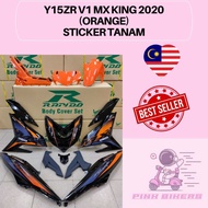 Coverset Y15ZR V1/V2 MX KING 2020 Orange Bodyset (Sticker Tanam)