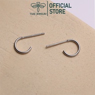 TLEE silver earrings with round hook and straight pin, high quality 925 silver basic TLEE JEWELRY B0