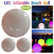 40cm LED Beach Ball 16 Colors Changing Light up Pool Ball Remote Control Inflatable Outdoor Beach