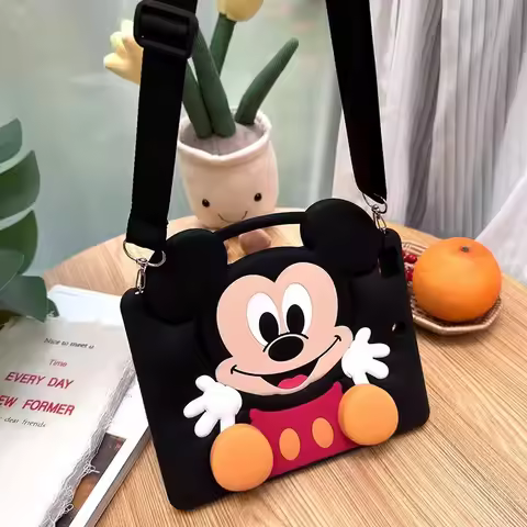 3D Cartoon Mickey Bracket Silicone Tablet Protective Case For IPad 9 8 7th Air Mini 2 3 4 5 6 10.9 P