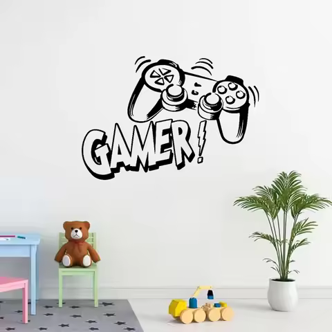 Carved Gamer Wall sticker Vinyl Mural Wallpaper For Kids Room Decoration Decals boys ps4 Gaming post