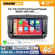 GRANDnavi Android 10 Car Radio For VW Volkswagen Golf Passat Skoda Octavia Polo seat 2Din Carplay headunit Multimedia Player