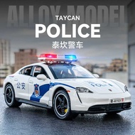 1: 32 Porsche Taycan Taycan Taycan Taycan Police Car Version Alloy Car Model Simulation Car Model De