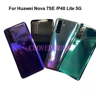 1X For Huawei Nova 7 SE 7SE Back Battery Cover Housing Rear Door Cover Case Glass With Camera Len Gl