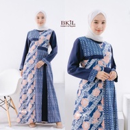 ATASAN GAMIS WANITA KOMBINASI BATIK POLOS MOSSCREPE TERBARU GAMIS