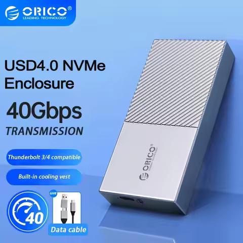 orico 40Gbps USB4 M.2 NVMe SSD Enclosure for Thunderbolt 4/3 M.2 NVME PCIE Built-in Cooling Vest Alu
