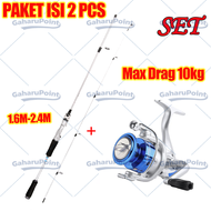 COD Pancing 1 Set Lengkap Kuat/joran pancing kuat 50kg/Joran Pancing Lengkap 1.8M Joran 5.2:1 Rasio 
