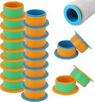 OVOV 10 Pairs Stretch Wrap Dispenser Shrink Wrap Handle Stretch Wrap Holder Stretch Film Wrap for Moving Plastic Hand Saver Fit for 3” Core (Blue+Orange)