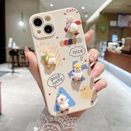 Suitable for IPhone 11 12 Pro Max X XR XS Max SE 7 Plus 8 Plus IPhone 13 Pro Max IPhone 14 15 Pro Max Phone Case Interesting Design Lovely Ducks Accessories Good Luck Nice Day