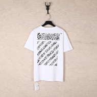 Correct Version Off24 New Ow Trendy Brand Rainbow Gradient Arrow Twill Cashew Flower Doodle Short-sl