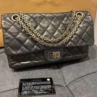 香奈兒 CHANEL 2.55黑銀.油蠟牛皮